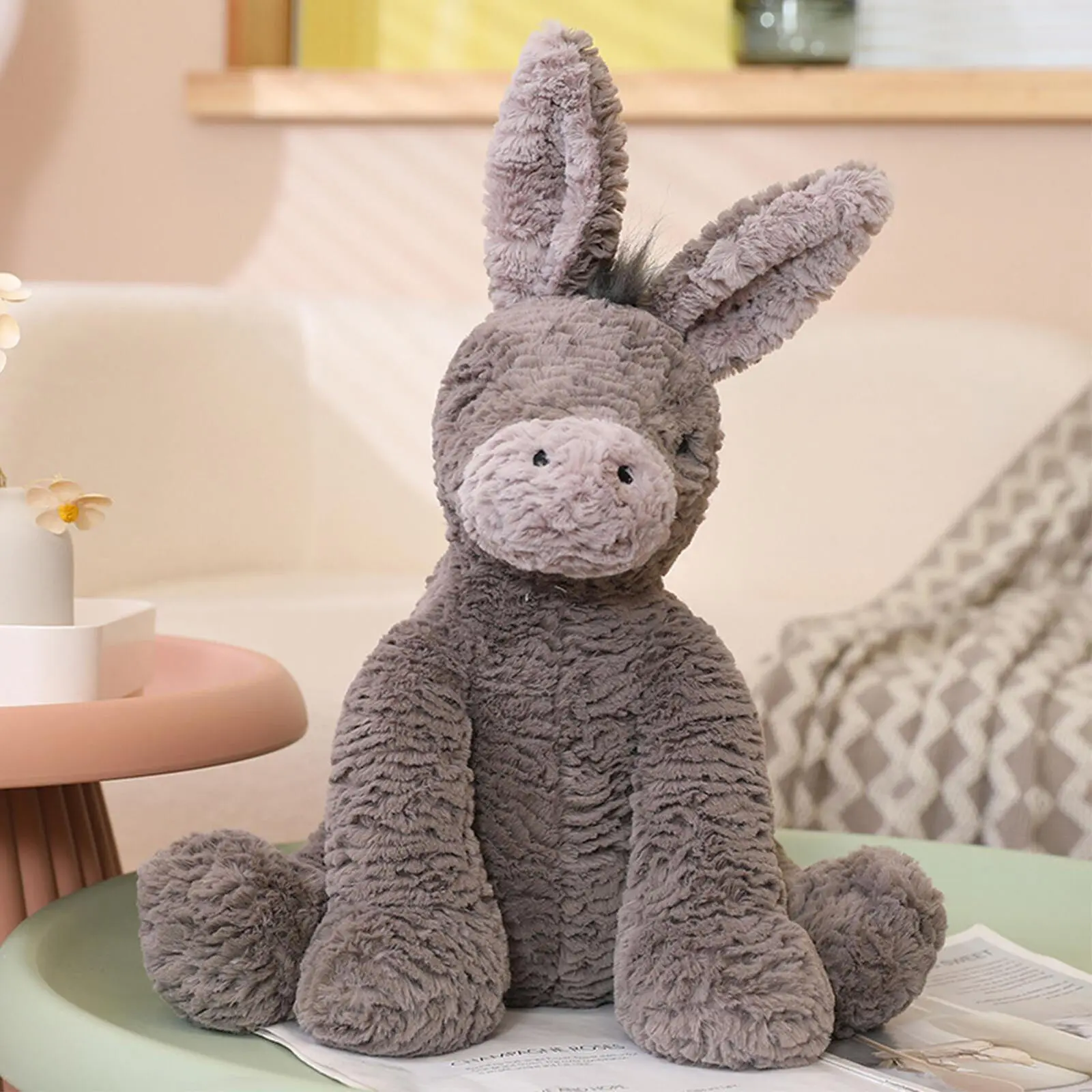 Stuffed Cartoon Donkey Lovely Grey Donkey Plush Soft Animal Toy Children Gift