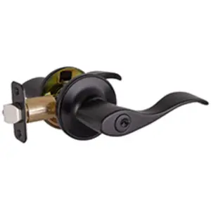 DHI  Springdale Dummy Keyed Entry Door Handle, Matte Black, Ansi Grade-3, Anti-Bump