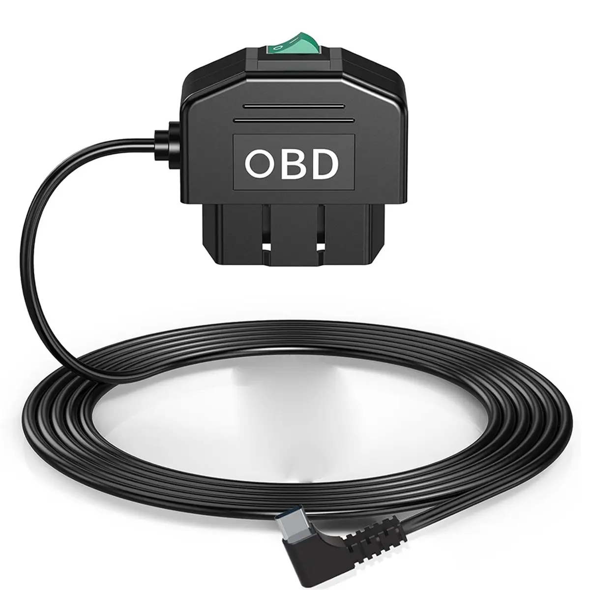 OBD Hardwire Kit for Dashboard Cam & Interior Dashcam - 11.5 ft Black Plug-n-Play Type C USB Power Cable, Low Voltage Protection, 24-Hour Parking/ACC Modes, 12V-24V Vehicle OBD Port Compatible Cars Accessories, Power Control, Easy Install, 12V-24V Input,