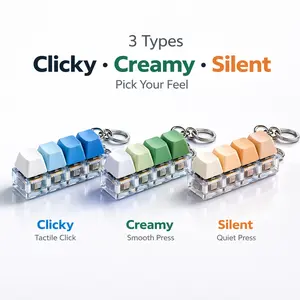 4-Key Keyboard Fidget Clicker, Clicker Fidget Toys with Clicky, Creamy, Silent Modes for Stress Relief, ADHD Focus