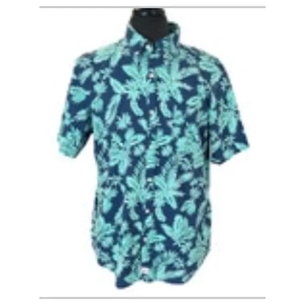 Vineyard Vines Slim Fit Murray Hawaiian Shirt Mens Large Blue Floral Tropical