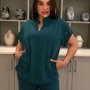 Caribbean Blue Top & Pants Scrub