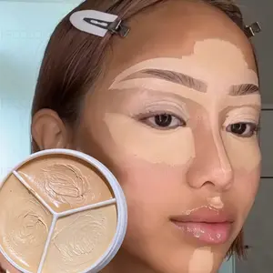 1PC Long-lasting 3-in-1 Concealer - Smooth Cream Formula, Moisturizing, Brightening, Stackable Mixing, Waterproof, Perfect Christmas/Halloween Gift
