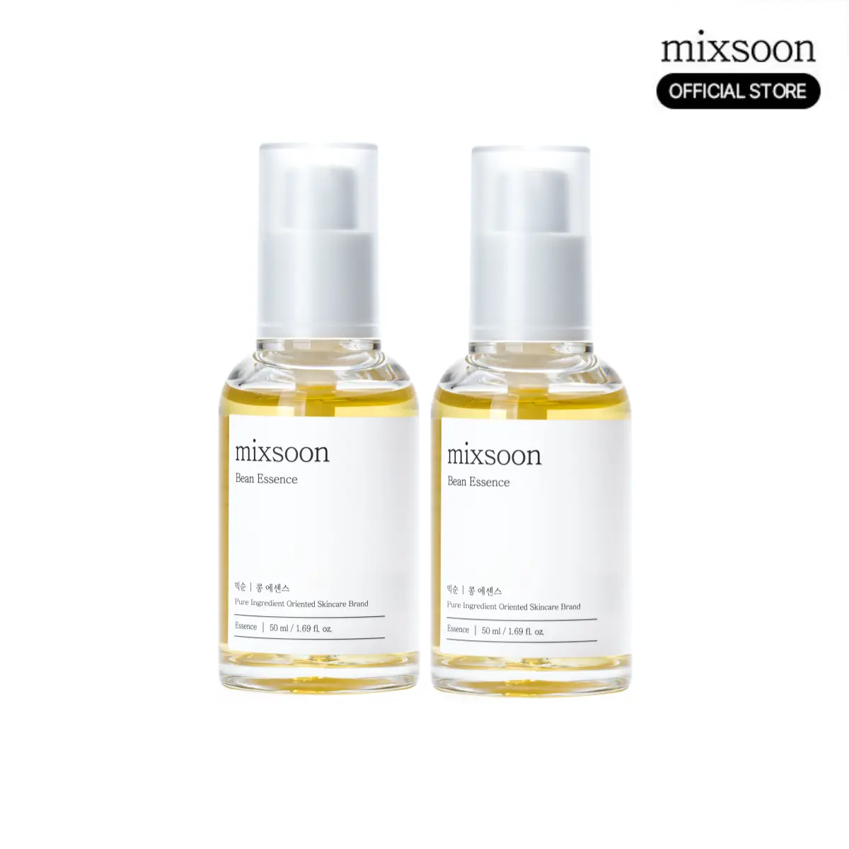 [mixsoon Official] Bean Essence Duo (50ml x 2) — Korean Skincare Set for Hydration & Refined Texture, Exfoliating & Hydrating Care