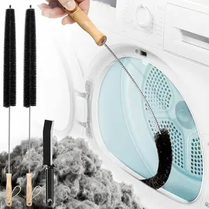 2 Pack Dryer Vent Cleaner Kit, Lint Brush for Dryer Vent Trap Cleaning, Household Cleaning Brush Tool (Stainless Steel)