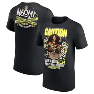 Naomi Women's World Champion T-Shirt - Caution Street Style Wrestling Tee Unisex Gym Casual Summer Shirt Wrestling Fan Merch Comf0rtable Fit, Fashion Cotton, Full Colors, Full Sizes, For Men, For Women