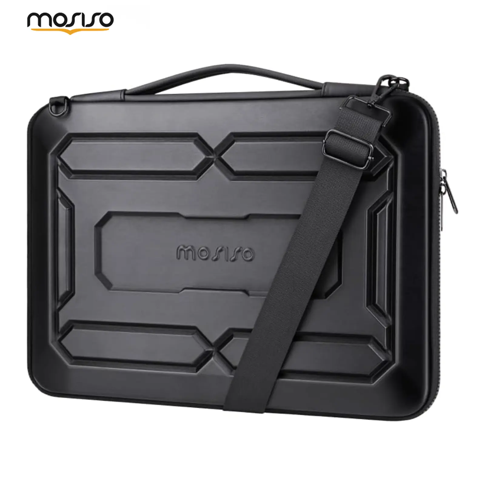 MOSISO 15.6in Hard Shell Laptop Sleeve Case - Shockproof, Waterproof, Dustproof EVA Business Computer Bag with Shoulder Strap & Handle, Laptop Casing for MacBook, HP, Dell