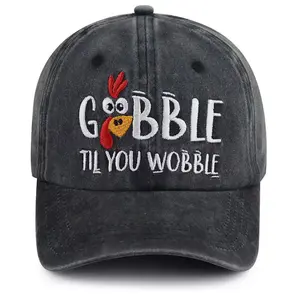 Gobble til you wobble Hat for Men Women, Christmas Birthday Gifts for Wife Mom Dad Grandpa Husband Uncle, Fathers Day