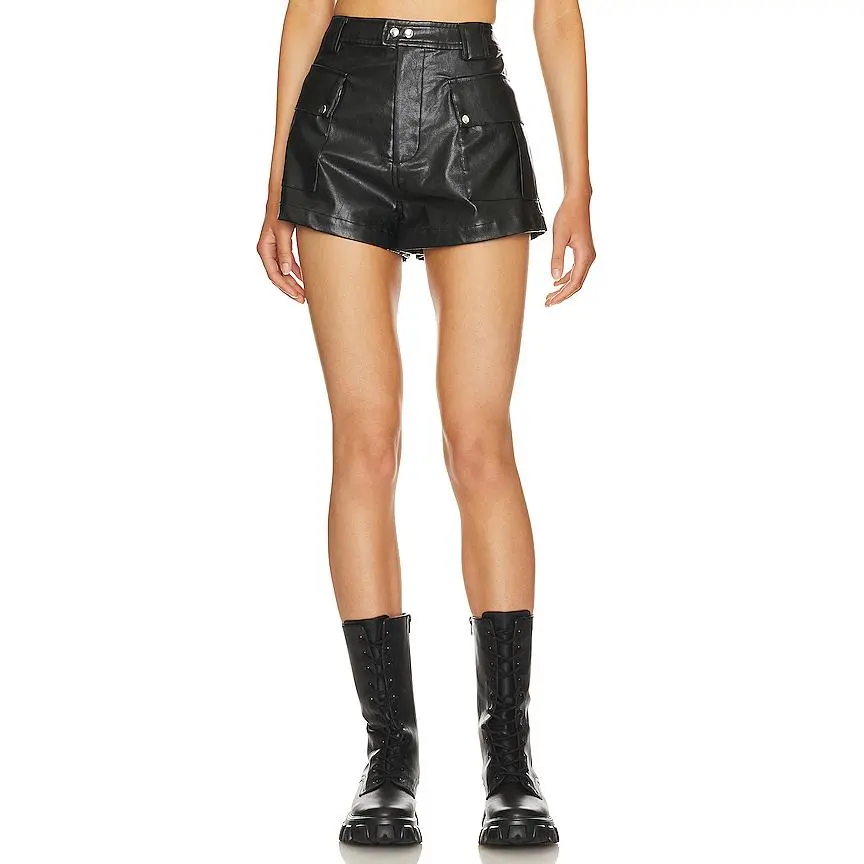 Lovers and Friends Baldwin Faux Leather Short in Black