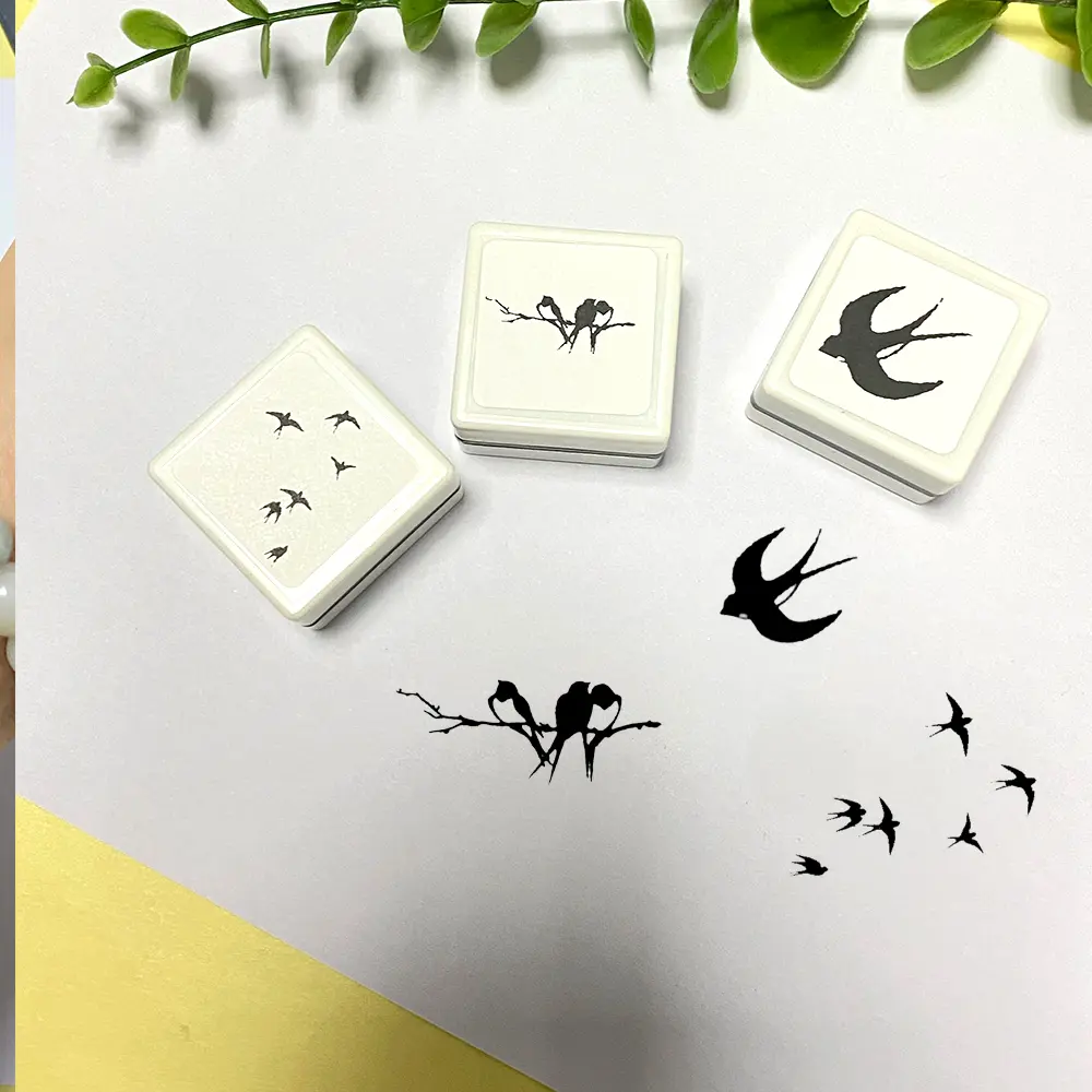 Vintage Swallow Stamp Set, Postage Pattern Design, Daily Journaling & Card Decoration, Crafting, Light-Sensitive Ink Seal, Imprint, Versatile