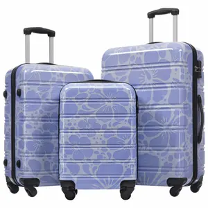 3-piece hard shell luggage set (20+24+28 inches) luggage rack rotating luggage compartment with TSA lock for higher security, lightweight, super practical for long and short distance travel, soft and hard combination, easy storage, eye-catching color