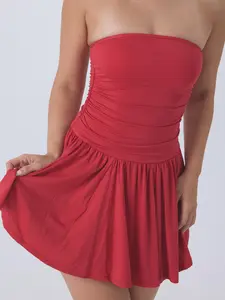 Drop Waist Braless Mini Dress