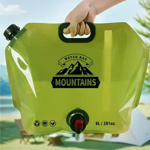 2.1 Gallon Collapsible Camping Water Container, Portable Folding Water Jug with Adjustable Faucet, Travel & Emergency Outdoor Hiking, Emergency Water Storage, Hiking Essentials, Camping Gear