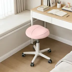 【Mother's Day】Saddle Stool Thick Padded Seat Ergonomic Chair Swivel Rolling Saddle Chair with Wheels for Hair Salon, Dental Clinic, Spa, Massage Studio, Office & Home, Grey