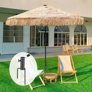 Adjustable Portable Umbrella Base, 36cm Length Heavy Duty Wind Resistant Ground Insert Steel Coating Umbrella Stand Base for 28-32mm Pole Umbrella Outdoor Park Patio Beach Ground