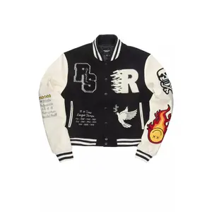 Aniya Black Oversized Varsity Jacket