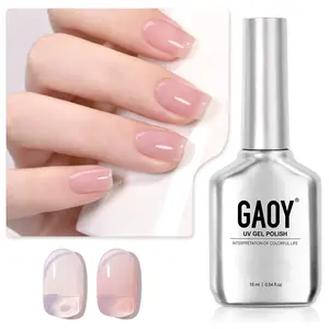 GAOY UV Gel Nail Polish, 16ml Jelly Nude Pink Translucent Soak Off Gel Polish, UV Light Cure for Nail Art DIY