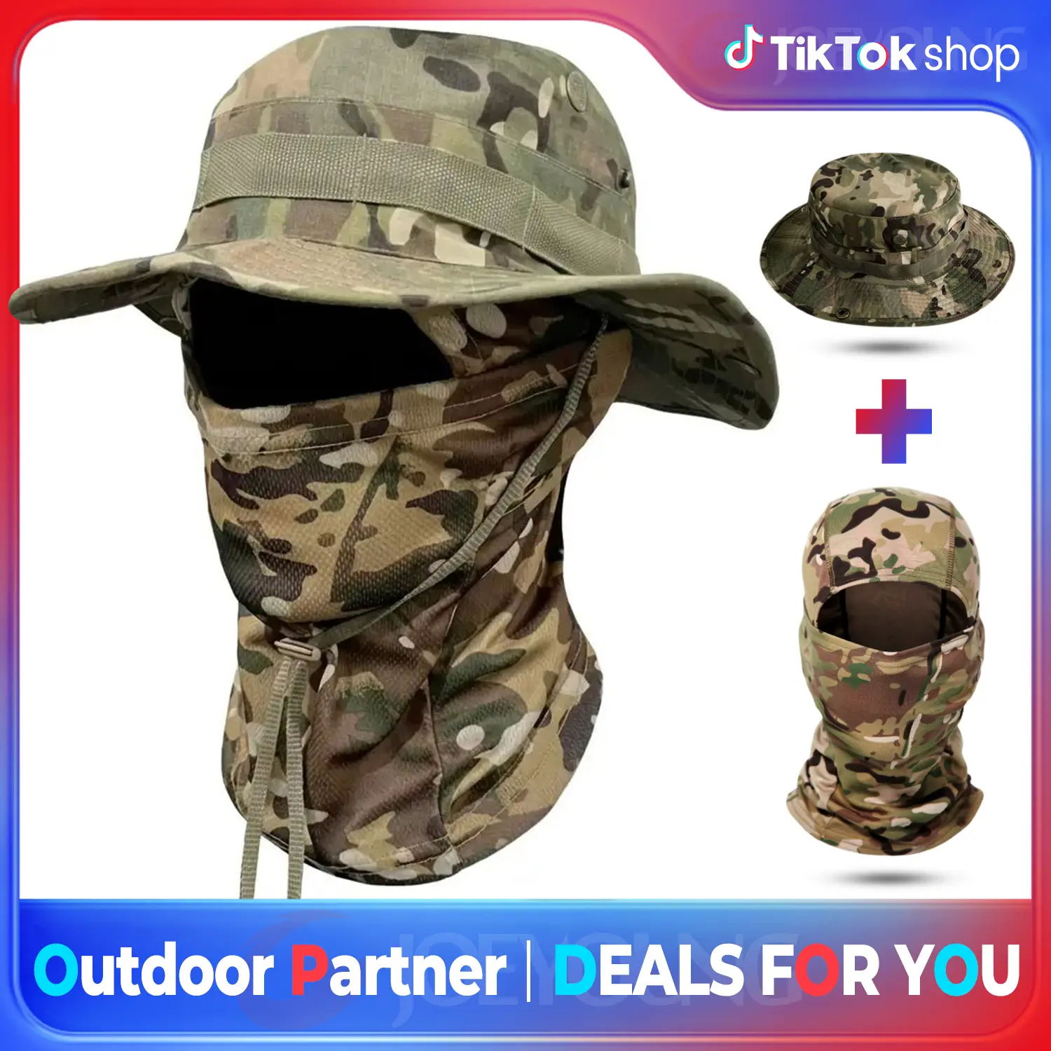 Unisex Camo Style Bucket Hat with Detachable Neck and Face Flaps, Wide Brim with Airflow Ventilation for Anti-Ultraviolet Sun Protection for Fishing & Hiking, Men's Accessories, Detachable Flaps
