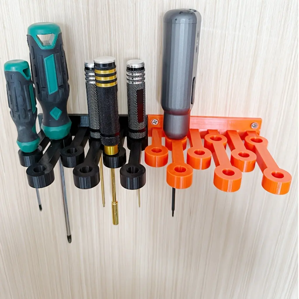 Wall-Mounted Screwdriver Rack, 9-Hole Screwdriver Holder with Screws, Easy Installation, Ideal for Garage Tool Organization