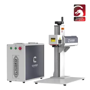 Cloudray QS-30 LiteMarker Pro 30W Fiber Laser Marking Engraver with 4.3” X 4.3” Scan Area & D80 Rotary