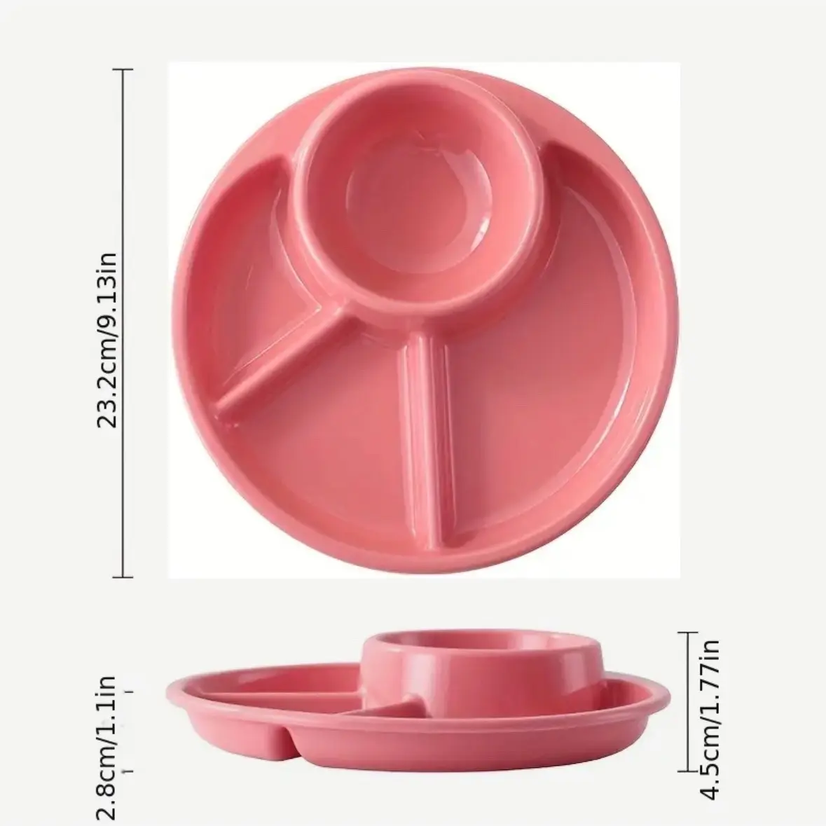 Multi section breakfast, lunch or dinner plate.
