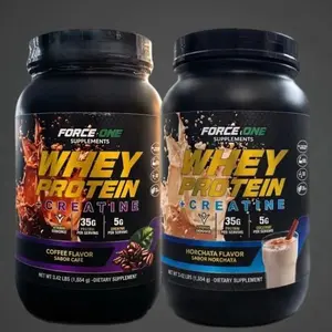Force One Protein Combo Coffe & Horchata Whey  Creatine 35g Protein Supplement for Muscle Support and Recovery - Healthcare
