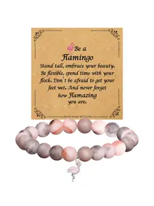 Flamingo Charm Beaded Bracelet, Fashionable Jewelry for Women & Girls, Trendy All-match & Exquisite Jewelry for Birthday Gift, Trendy Jewellery Accessories