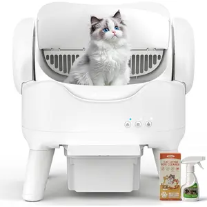 Automatic Self-Cleaning Cat Litter Box for Large Cats & Multi-Cat Homes, Smart Electric Auto Cleaning Litter Box with Litter Mat & 2 Cleaning Solutions, Ideal for Busy Homes & Apartments