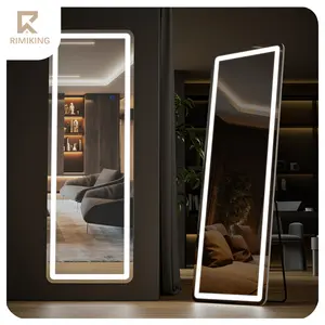 RIMIKING LED Full-Length Mirror, Touch Button Control, Dimmable Brightness, Color Temperature Options,2164N,Home Decor, Hd Glass