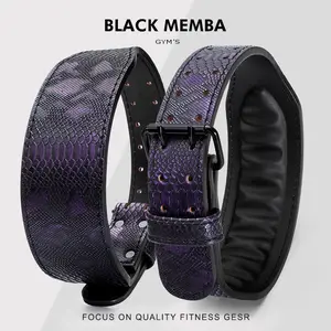 Adjustable Weightlifting Belt with Colorful Mamba Snake Design, Durable PU Material, Perfect Gym Accessory Gift for Christmas & Thanksgiving, Workout Fitness Belt, Weighted Belt