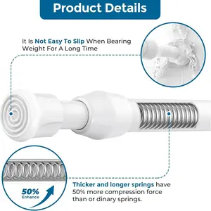 Multifunctional Retractable Rod, Adjustable Tension Rod, Punch-free Durable Shower Curtain Rod, Household Bathroom Supplies