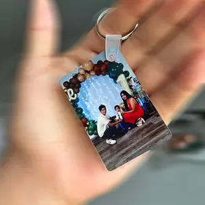 Personalized Keychain Rectangular MDF with Personalized Photos & Phrases, Ideal for Home Decor, Easy to Transport, 1.6 x 2.4 Pounds