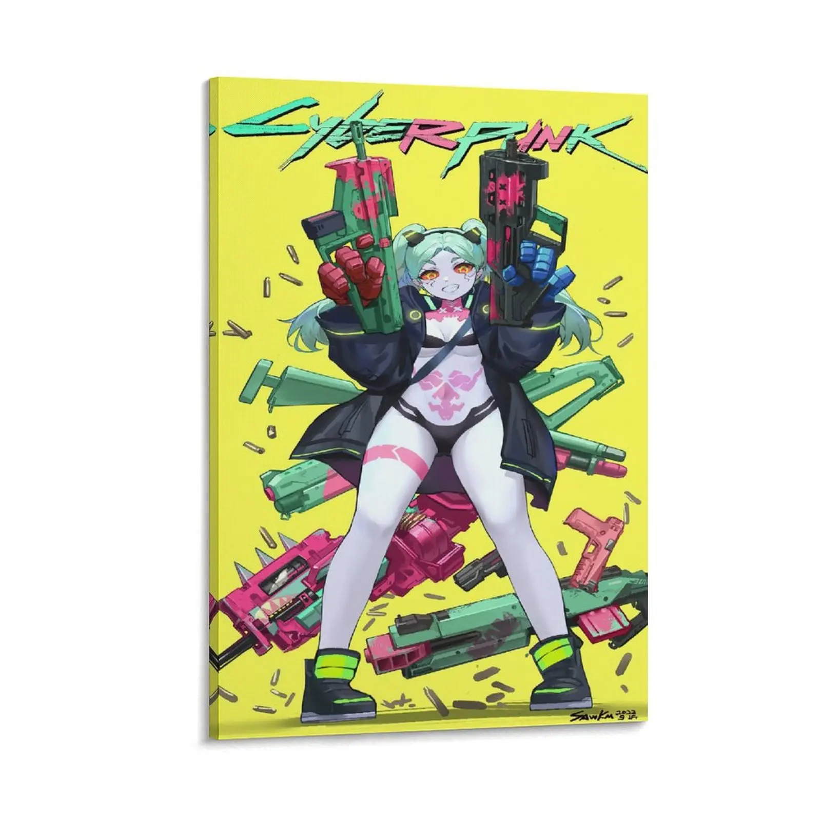 Cyberpunk Edgerunners Poster Set, Canvas Wall Art for Living Room And Bedroom, Aesthetic Anime Decor Canvas Poster Bedroom Decor Sports Landscape Office Room Decor Gift Frames Ornaments Artistic Decoration