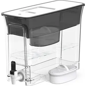 Waterdrop 35 Cup Slim Water Filter Dispenser Large Capacity 200 Gallon Long Life 5X Lifetime Reduces Chlorine PFOA PFOS BPA Free Black with 1 Filter