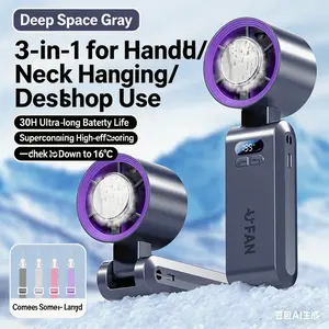 Upgraded  Mini Portable Handheld Clip Fan, 3-in-1 Rechargeable 3000mAh Battery, 5 Speeds, 180° Adjustable Airflow, USB Cooling, Perfect for Travel, Office, and Personal Use - Protection