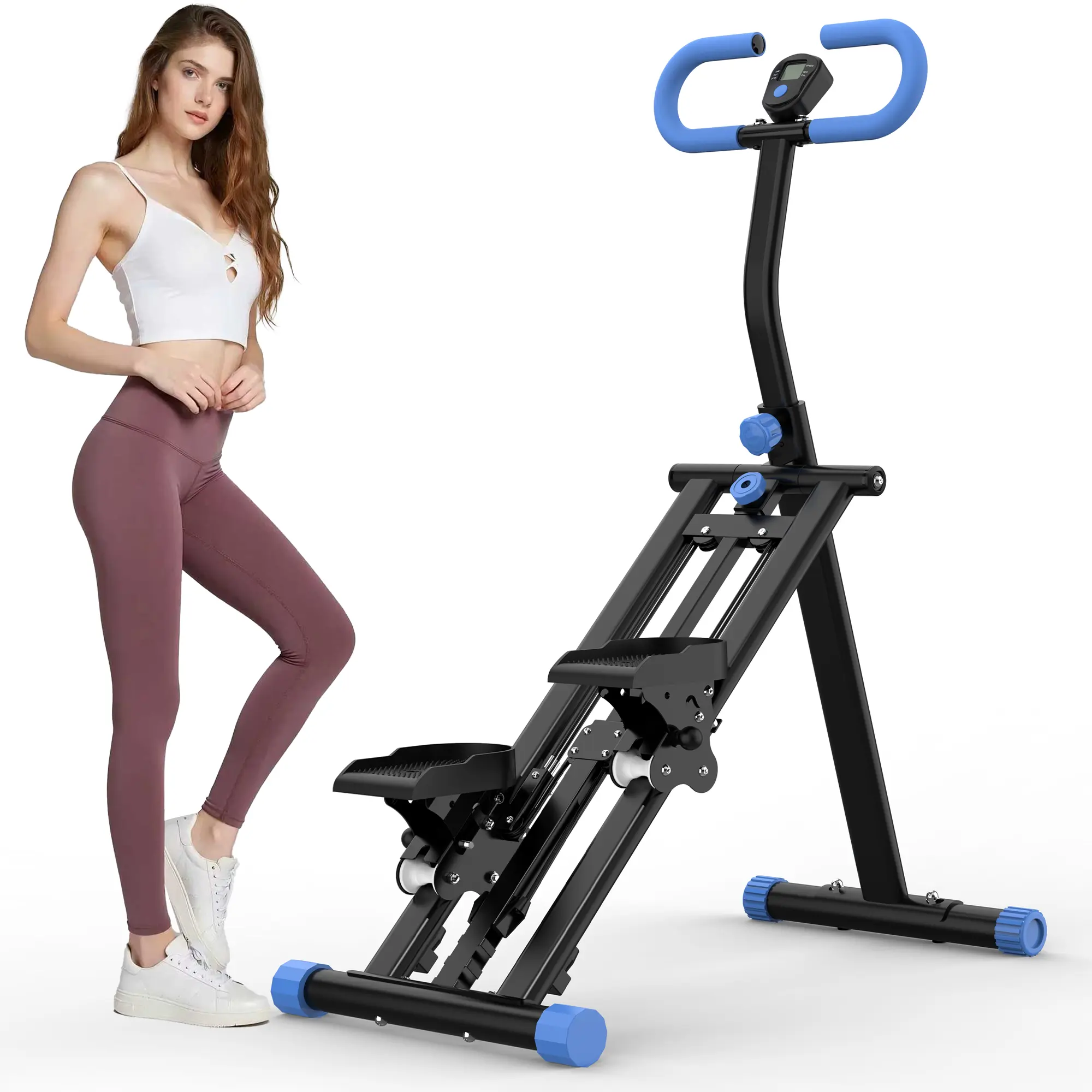 Vertical Climber Workout Equipment, Pink Foldable Stair Stepper for Home Gym Routines, Full Body Cardio Machine with Adjustable Resistance & LCD Display, 265 Lbs Capacity, Home Workout Machine, Multifunctional Fitness Tool, Portable Workout Equipment