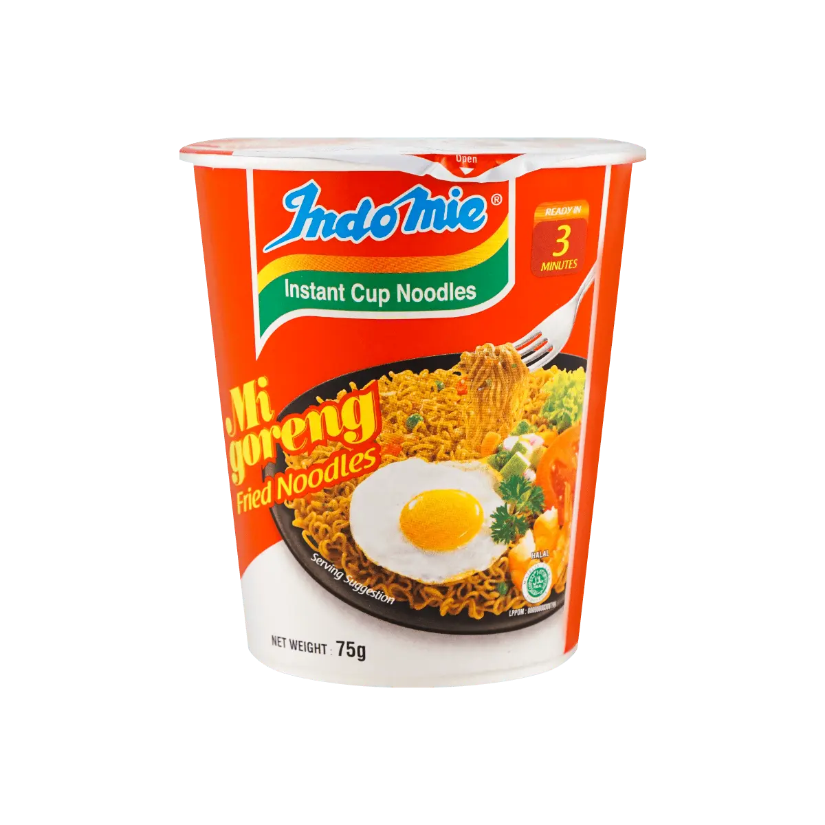 Indomie Mi Goreng Instant Noodles Original Flavor Cup - 75g Pack of 12, Authentic Indonesian Fried Noodles, Quick & Easy Meal