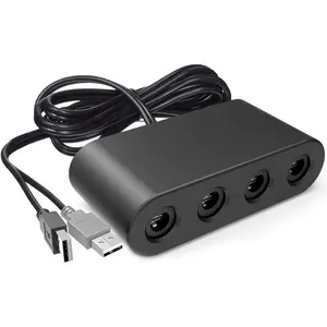 Adapter for Nintendo Switch Gamecube Controller Adapter and Wii U and PC, Super Smash Bros Retro Gamecube Controller Adapter Support Turbo and Vibration Features with 180cm USB Cable