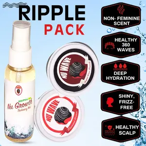 Ripple Pack (2oz of Rapid Wave Pomade, 2oz Tsunami Cream Moisturizer, and Nu Growth Thickening Mist) Nourishing Haircare