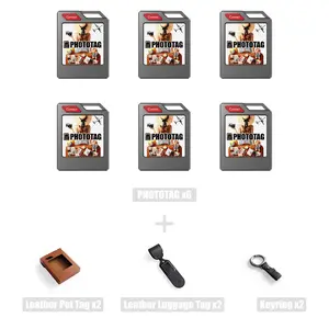 PhotoTag: Customizable e-ink Gps tracker（2-6 Pack） for keys, wallets, luggage. Compatible with Apple Find My (iOS only). Displays photos and emojis.  Up to 10 months of battery life and  IP65 waterproof. Replaceable battery.Personalized gift.