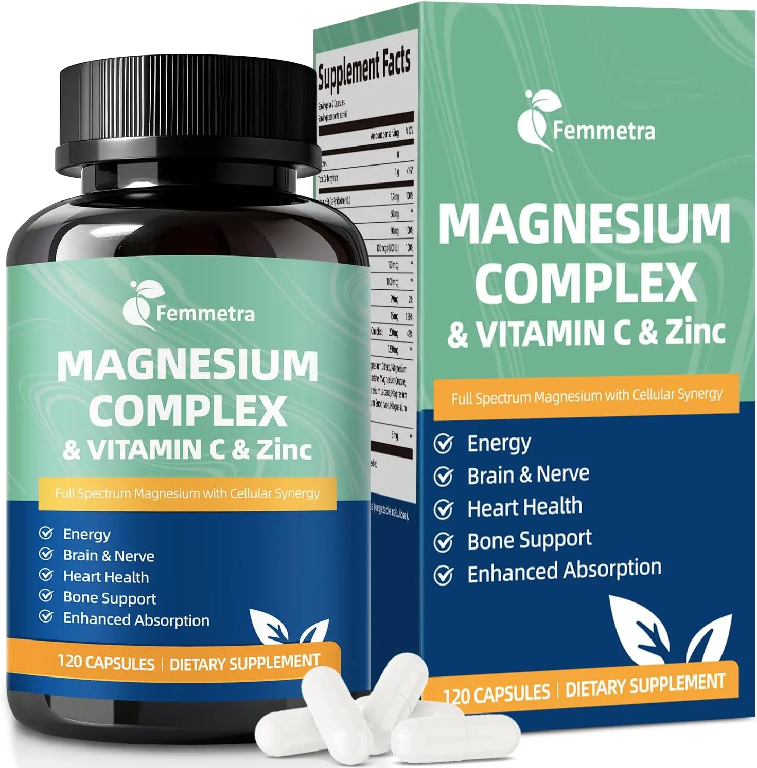 Ultra Magnesium Citrate Complex Zinc with Potassium 99 mg, Vitamin D3 4000 IU, K2 MK7 120 mcg, C, B6, Inositol & Boron, 14-Form Magnesium: Glycinate, Malate Support Sleep, Bone, Muscle, Immune 120 Cap