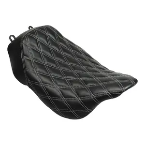 Alpha Solo Seat for Harley® Touring '08-'25 (Diamond / Silver Stitch)