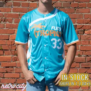 Flint Tropics Jersey - Semi-Pro Jackie Moon Baseball Jersey *IN-STOCK*
