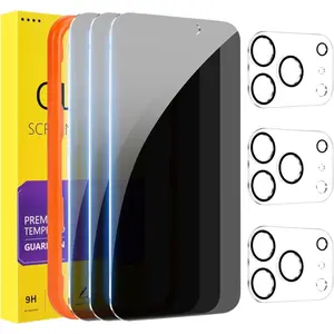 3 Pack for  17 Pro Max  Screen Protector with Camera Lens Protector Full Coverage Anti-Spy Tempered Glass Film 9H Hardness Easy Installation Bubble Free [6.9 inch]