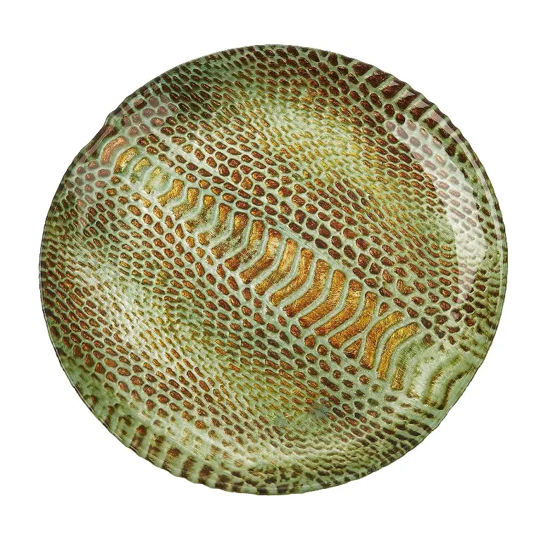 Red Pomegranate 2236-6 Snakeskin 6.5 in. Turquoise Gold Plate - Set of 4
