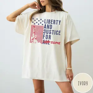 Comfort Colors® Progressive 4th Of July Tee 4th Of July Social Justice Shirt Liberty And Justice For Some Tee Equal Rights Patriotic Shirt