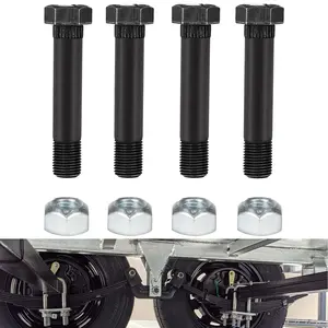9/16"-18 X 3 Long Trailer Leaf Spring Shackle Bolts (Grade 5) with Nuts for 2000 LB and 3500 LB Axles 23030 Set of 4