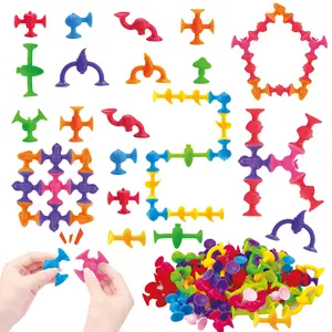 40pcs Vegetable Fruit Suction Toys, Stackable Suction Cups, Halloween Party Decorations, Ornaments, Cake Topper, Sensory Play Toy for Kids Aged 3-6