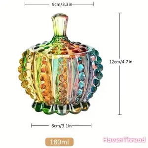 Rainbow Multi-Color Glass Jar with Lid, Elegant Crystal Texture, Perfect for Weddings, Parties, Buffets, Jewelry Display