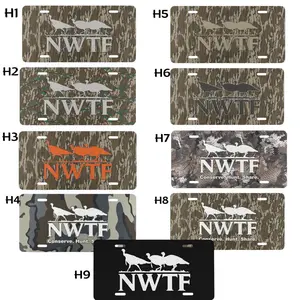 National Wild Turkey Federation Nwtf License Plate, Vanity Plate In Hunter Camo With NWTF Logo, 6x12 Inches Aluminum License Plate Auto Car Tag, Car Truck Tag, Hunting Gift